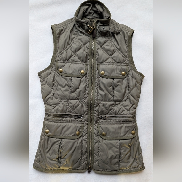 Vintage Ralph Lauren Sport Women’s Quilted Down Vest Olive Green Utility Size S - Picture 7 of 16